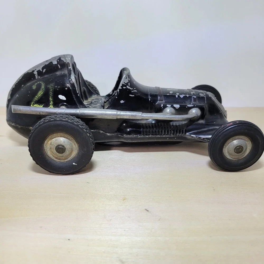 Vintage Cox‎ Thimble Drome Champion Metal Toy Race Car #21 Santa Ana